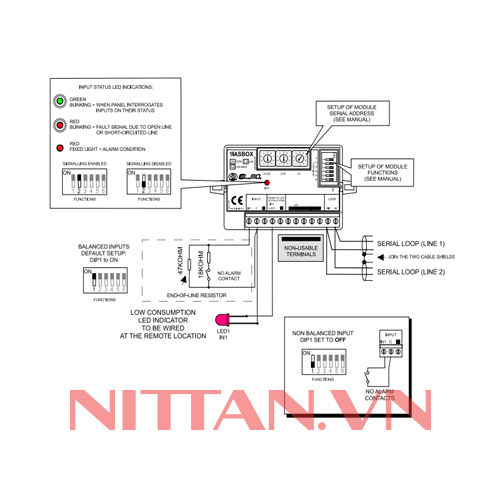 1I-ASBOX Module tạo địa chỉ một đầu vào, Hệ báo cháy địa chỉ chuẩn EN