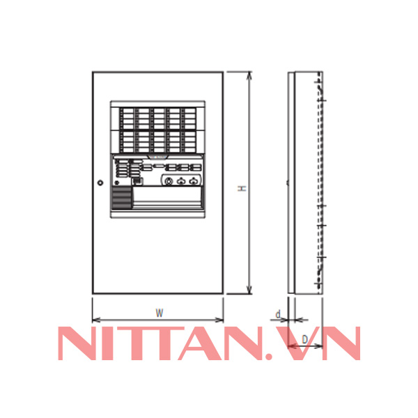 1PV0-J-70L Tủ trung tâm báo cháy loại thường 70 kênh, Hệ báo cháy thường chuẩn JP