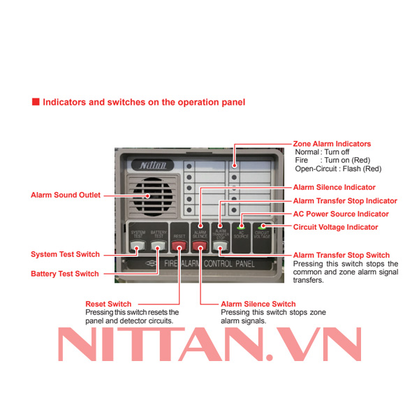 2PD1-10L Tủ trung tâm báo cháy loại thường 10 kênh, Hệ báo cháy thường chuẩn JP