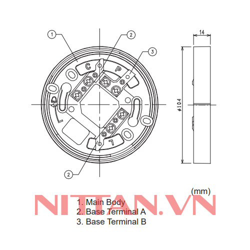 3T Đế dùng cho đầu báo loại thường 4 inch, Hệ báo cháy thường chuẩn JP