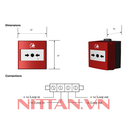 AS-MCP2-IP67 Nút ấn báo cháy loại địa chỉ, Hệ báo cháy địa chỉ chuẩn EN