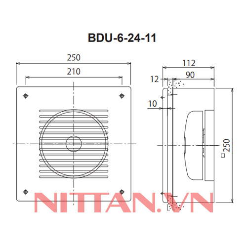 BDU-6-24-11 Chuông báo cháy loại âm tường, Hệ báo cháy thường chuẩn JP