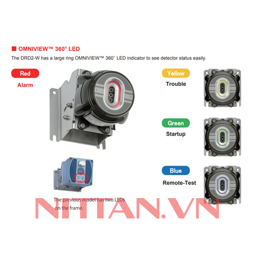DRD2-W Đầu báo lửa IR3 trong nhà và ngoài trời, Hệ báo cháy thường chuẩn JP