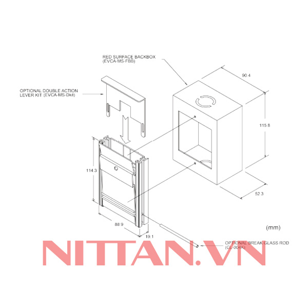 EVCA-MS-F01 Nút ấn báo cháy khẩn cấp Nittan, Hệ báo cháy thường chuẩn UL