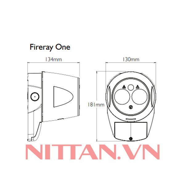 FIRERAY ONE Đầu báo cháy khói tia chiếu dạng Beam, hệ báo cháy thường chuẩn UL