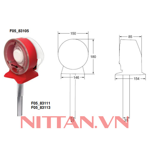 UG-3 Vỏ đầu báo cháy dạng ống, Hệ báo cháy thường chuẩn EN